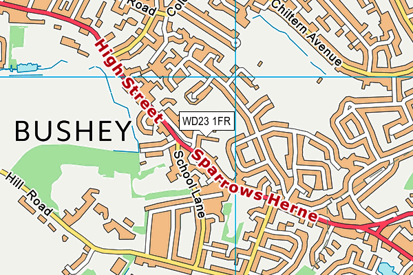WD23 1FR map - OS VectorMap District (Ordnance Survey) WD23 1FR map - OS VectorMap District (Ordnance Survey)