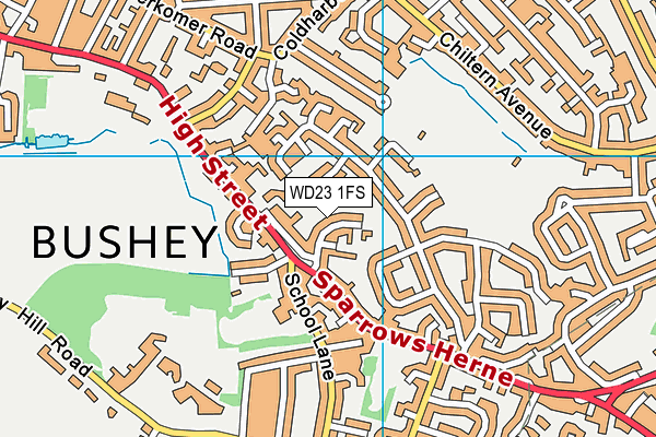 WD23 1FS map - OS VectorMap District (Ordnance Survey)