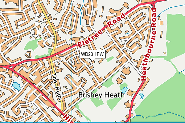 WD23 1FW map - OS VectorMap District (Ordnance Survey)