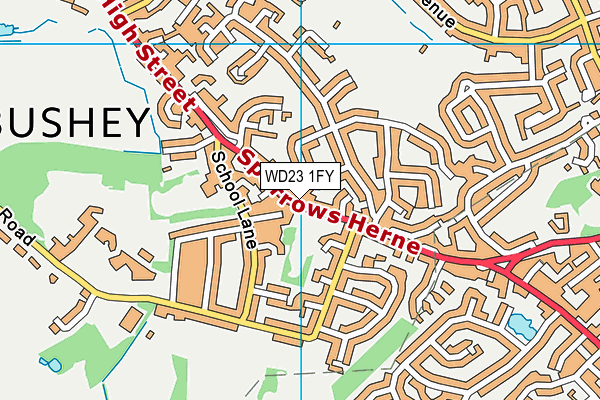 WD23 1FY map - OS VectorMap District (Ordnance Survey) WD23 1FY map - OS VectorMap District (Ordnance Survey)