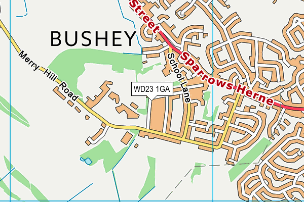 WD23 1GA map - OS VectorMap District (Ordnance Survey) WD23 1GA map - OS VectorMap District (Ordnance Survey)