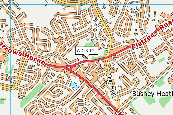 WD23 1GJ map - OS VectorMap District (Ordnance Survey) WD23 1GJ map - OS VectorMap District (Ordnance Survey)