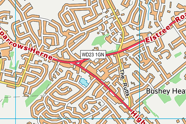 WD23 1GN map - OS VectorMap District (Ordnance Survey) WD23 1GN map - OS VectorMap District (Ordnance Survey)