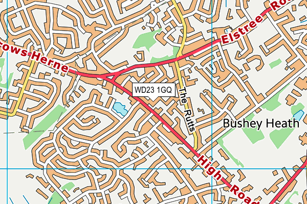 WD23 1GQ map - OS VectorMap District (Ordnance Survey) WD23 1GQ map - OS VectorMap District (Ordnance Survey)