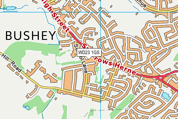 WD23 1GS map - OS VectorMap District (Ordnance Survey)