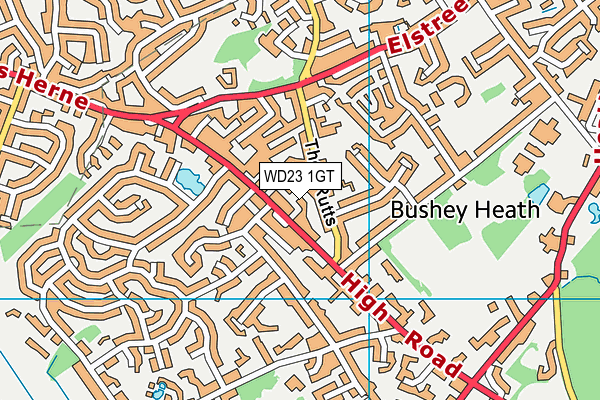 WD23 1GT map - OS VectorMap District (Ordnance Survey) WD23 1GT map - OS VectorMap District (Ordnance Survey)