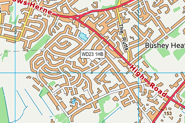 WD23 1HB map - OS VectorMap District (Ordnance Survey) WD23 1HB map - OS VectorMap District (Ordnance Survey)