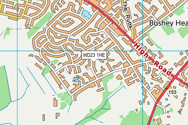WD23 1HE map - OS VectorMap District (Ordnance Survey) WD23 1HE map - OS VectorMap District (Ordnance Survey)