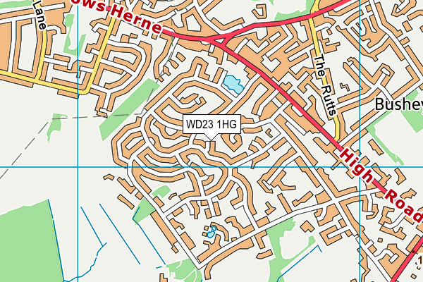 WD23 1HG map - OS VectorMap District (Ordnance Survey) WD23 1HG map - OS VectorMap District (Ordnance Survey)
