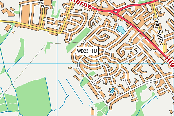 WD23 1HJ map - OS VectorMap District (Ordnance Survey) WD23 1HJ map - OS VectorMap District (Ordnance Survey)
