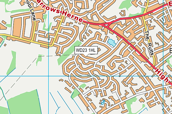 WD23 1HL map - OS VectorMap District (Ordnance Survey) WD23 1HL map - OS VectorMap District (Ordnance Survey)