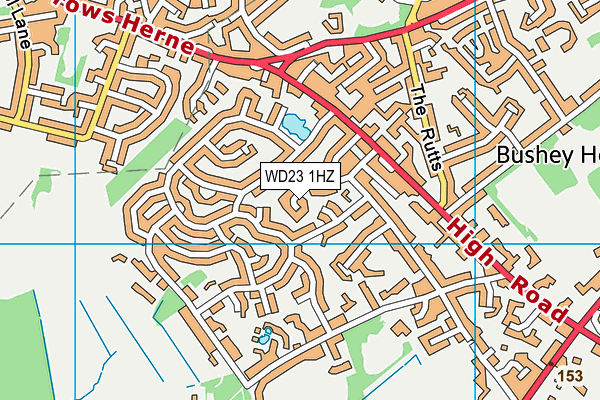 WD23 1HZ map - OS VectorMap District (Ordnance Survey) WD23 1HZ map - OS VectorMap District (Ordnance Survey)