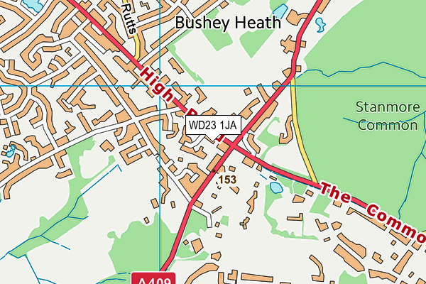 WD23 1JA map - OS VectorMap District (Ordnance Survey)