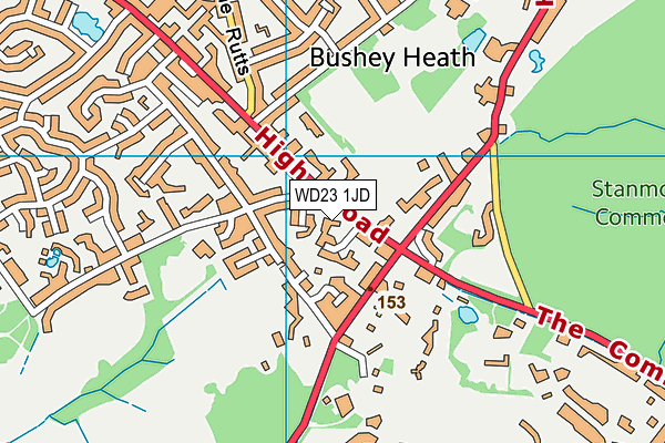 WD23 1JD map - OS VectorMap District (Ordnance Survey) WD23 1JD map - OS VectorMap District (Ordnance Survey)