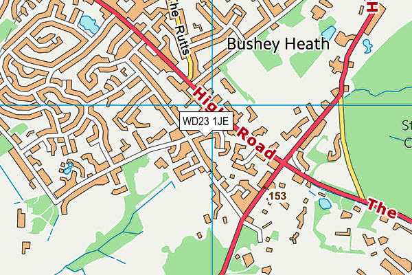 WD23 1JE map - OS VectorMap District (Ordnance Survey) WD23 1JE map - OS VectorMap District (Ordnance Survey)