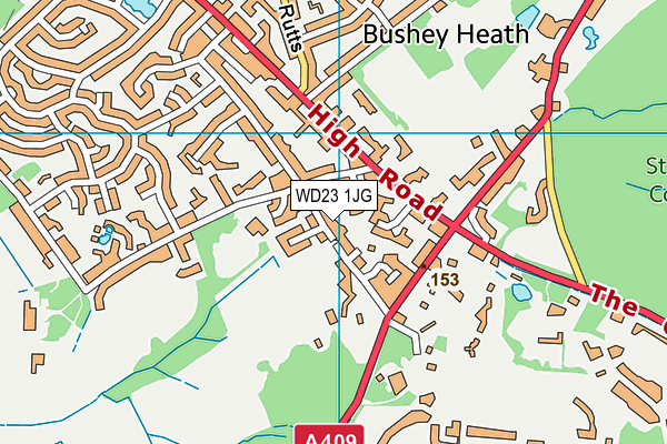 WD23 1JG map - OS VectorMap District (Ordnance Survey)