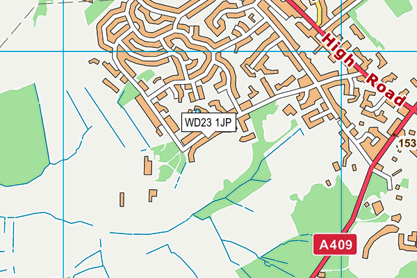 WD23 1JP map - OS VectorMap District (Ordnance Survey) WD23 1JP map - OS VectorMap District (Ordnance Survey)
