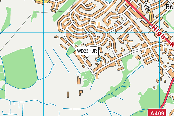WD23 1JR map - OS VectorMap District (Ordnance Survey) WD23 1JR map - OS VectorMap District (Ordnance Survey)