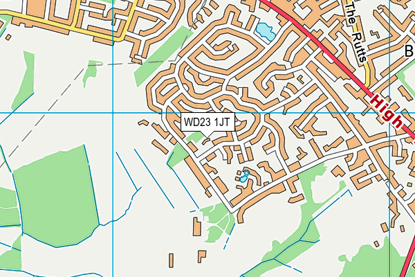 WD23 1JT map - OS VectorMap District (Ordnance Survey) WD23 1JT map - OS VectorMap District (Ordnance Survey)