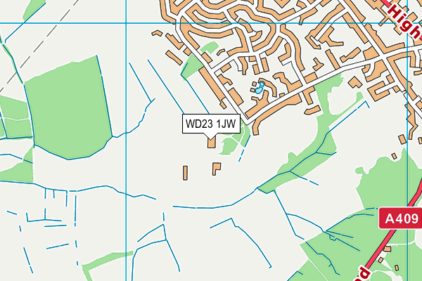 WD23 1JW map - OS VectorMap District (Ordnance Survey) WD23 1JW map - OS VectorMap District (Ordnance Survey)