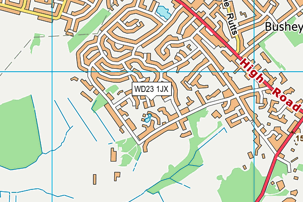 WD23 1JX map - OS VectorMap District (Ordnance Survey) WD23 1JX map - OS VectorMap District (Ordnance Survey)