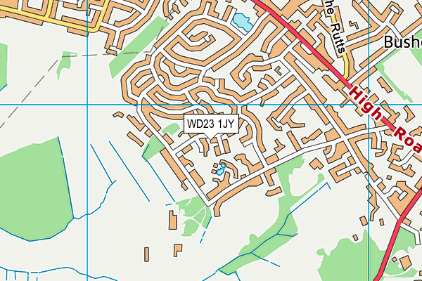 WD23 1JY map - OS VectorMap District (Ordnance Survey) WD23 1JY map - OS VectorMap District (Ordnance Survey)