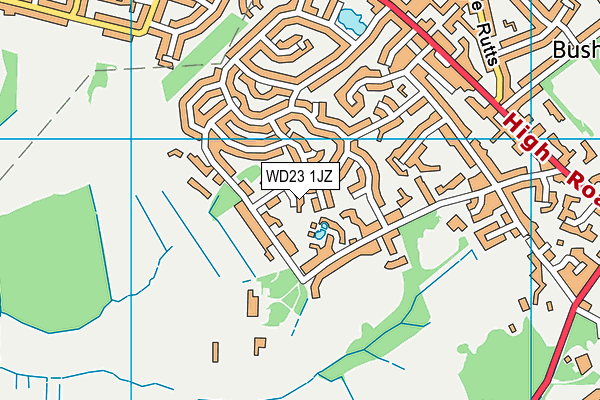 WD23 1JZ map - OS VectorMap District (Ordnance Survey) WD23 1JZ map - OS VectorMap District (Ordnance Survey)