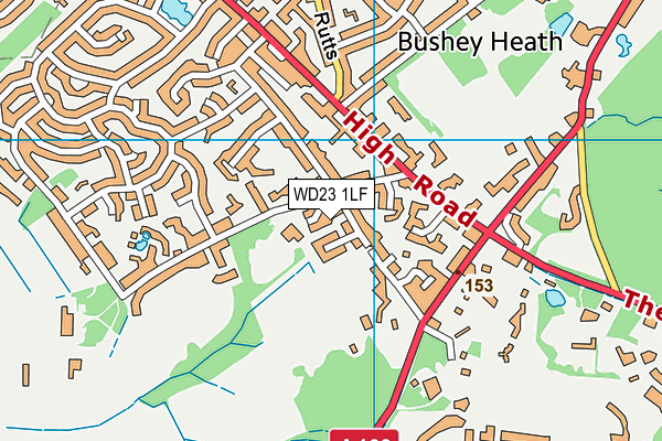 WD23 1LF map - OS VectorMap District (Ordnance Survey)
