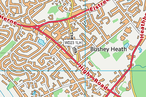 WD23 1LH map - OS VectorMap District (Ordnance Survey) WD23 1LH map - OS VectorMap District (Ordnance Survey)