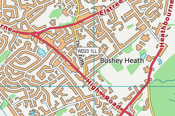 WD23 1LL map - OS VectorMap District (Ordnance Survey)