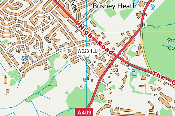WD23 1LU map - OS VectorMap District (Ordnance Survey)
