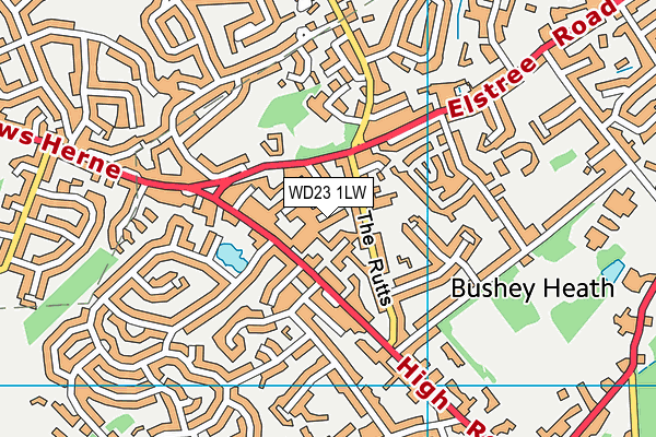 WD23 1LW map - OS VectorMap District (Ordnance Survey) WD23 1LW map - OS VectorMap District (Ordnance Survey)