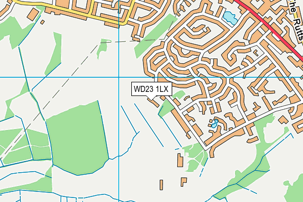 WD23 1LX map - OS VectorMap District (Ordnance Survey) WD23 1LX map - OS VectorMap District (Ordnance Survey)