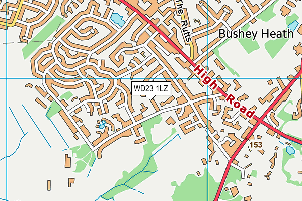 WD23 1LZ map - OS VectorMap District (Ordnance Survey) WD23 1LZ map - OS VectorMap District (Ordnance Survey)