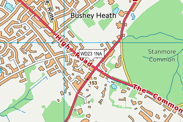 WD23 1NA map - OS VectorMap District (Ordnance Survey) WD23 1NA map - OS VectorMap District (Ordnance Survey)