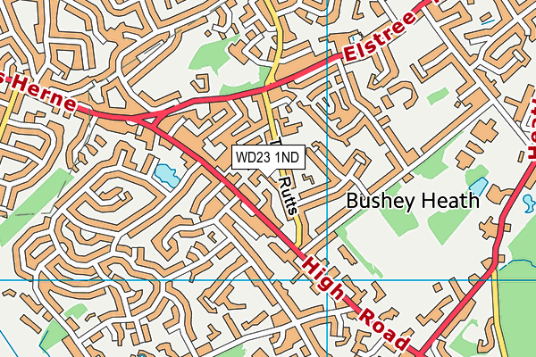 WD23 1ND map - OS VectorMap District (Ordnance Survey) WD23 1ND map - OS VectorMap District (Ordnance Survey)
