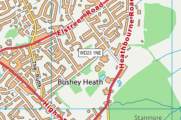 WD23 1NE map - OS VectorMap District (Ordnance Survey)