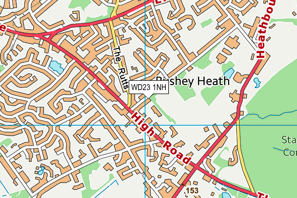 WD23 1NH map - OS VectorMap District (Ordnance Survey)