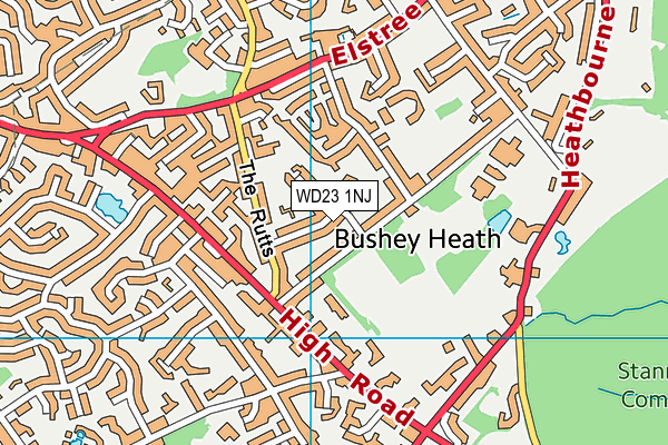 WD23 1NJ map - OS VectorMap District (Ordnance Survey)