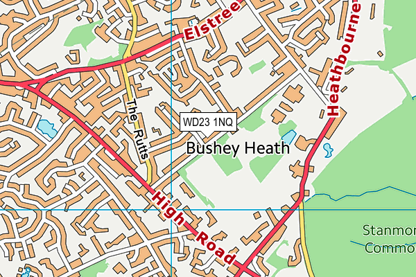 WD23 1NQ map - OS VectorMap District (Ordnance Survey)