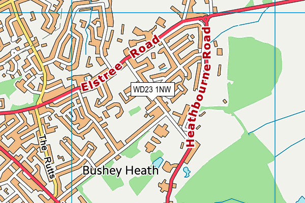 WD23 1NW map - OS VectorMap District (Ordnance Survey) WD23 1NW map - OS VectorMap District (Ordnance Survey)