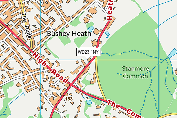 WD23 1NY map - OS VectorMap District (Ordnance Survey) WD23 1NY map - OS VectorMap District (Ordnance Survey)