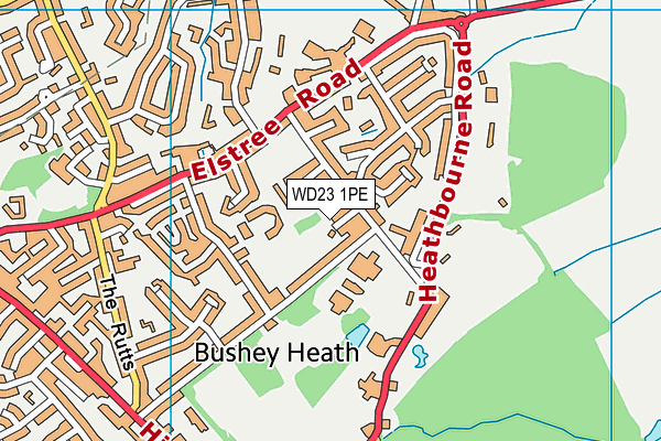 WD23 1PE map - OS VectorMap District (Ordnance Survey)