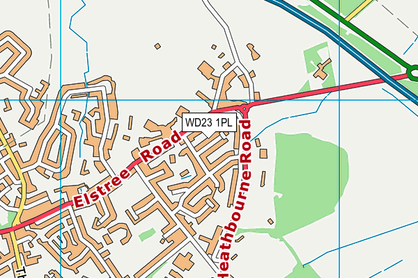 WD23 1PL map - OS VectorMap District (Ordnance Survey) WD23 1PL map - OS VectorMap District (Ordnance Survey)