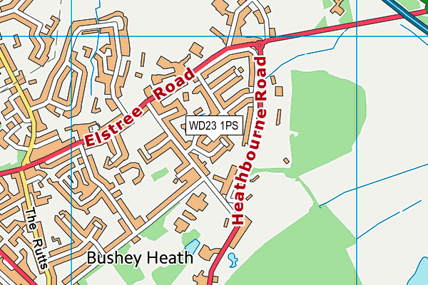 WD23 1PS map - OS VectorMap District (Ordnance Survey)