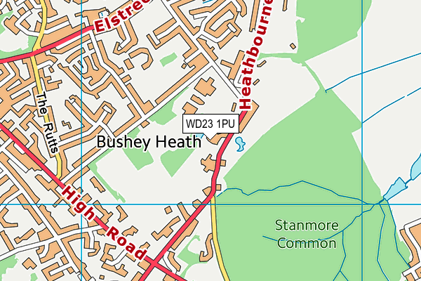 WD23 1PU map - OS VectorMap District (Ordnance Survey)