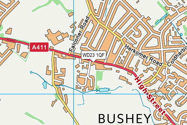 WD23 1QF map - OS VectorMap District (Ordnance Survey) WD23 1QF map - OS VectorMap District (Ordnance Survey)