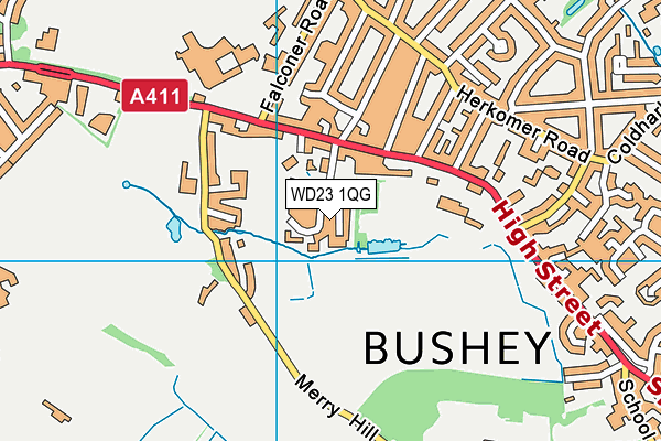 WD23 1QG map - OS VectorMap District (Ordnance Survey) WD23 1QG map - OS VectorMap District (Ordnance Survey)