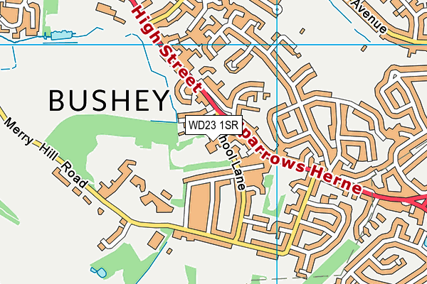 WD23 1SR map - OS VectorMap District (Ordnance Survey) WD23 1SR map - OS VectorMap District (Ordnance Survey)
