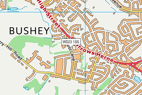 WD23 1SS map - OS VectorMap District (Ordnance Survey)